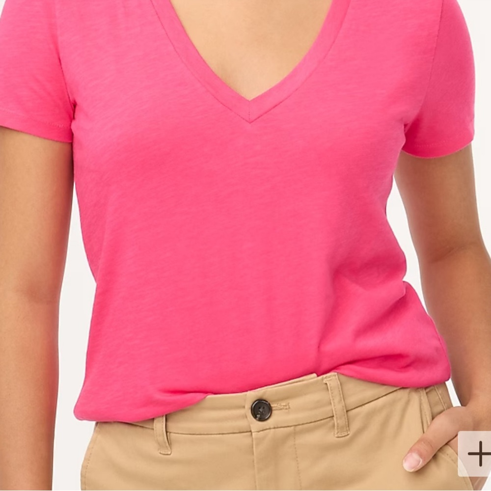 EUC • J. Crew “Sweet Fuschia” Pink Vintage Slub V-Neck T-Shirt